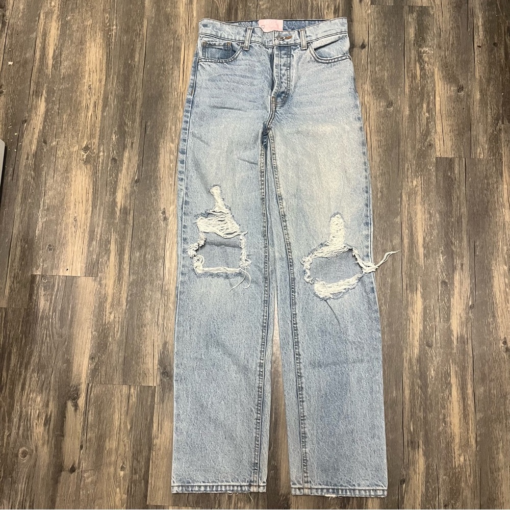 REVICE straight distressed jeans